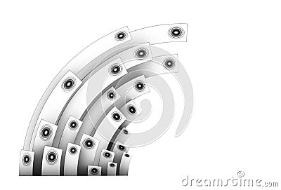 3d speaker sound system in silver over white Stock Photo