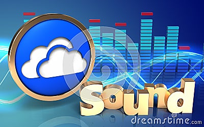 3d spectrum'sound' sign Cartoon Illustration