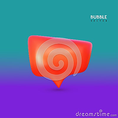 3d Speech bubble colored. Glossy speech bubble high quality vector. 3d realistic talking cloud. Shiny cloud foam. Vector Vector Illustration