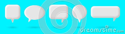 3d speech bubble icon. Set of communication bubbles or chat icons. 3D blank template of quick tips badge or message box. Vector Vector Illustration