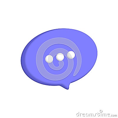 3D speech bubble icons. Realistic 3D chat, talk, messenger, communication, dialogue bubble icon. Vector illustration square, circl Cartoon Illustration