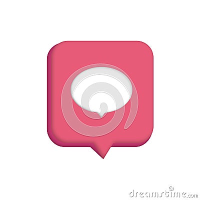 3D speech bubble icons. Realistic 3D chat, talk, messenger, communication, dialogue bubble icon. Vector illustration square, circl Cartoon Illustration