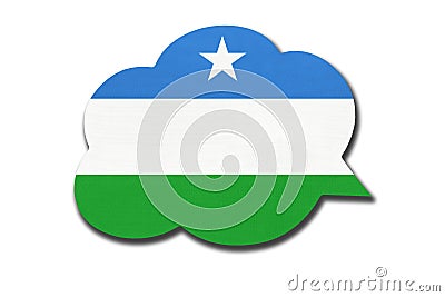 3d speech bubble with national flag. Speak and learn Somali language. Symbol of Puntland State of Somalia country Stock Photo
