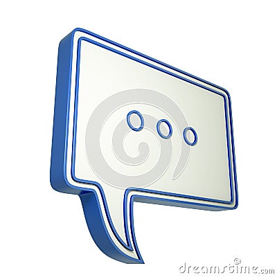 3d speech bubble with three dots Cartoon Illustration