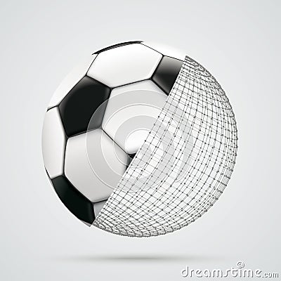 3d Sphere Connected Dots Football Vector Illustration