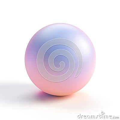 A 3D sphere with a delicate pastel gradient and a subtle sparkling texture Stock Photo