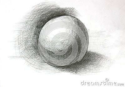 3D sphere pencil sketch Stock Photo