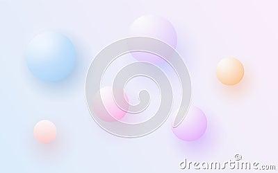 3D spheres background with many floating multicolored balls Vector Illustration