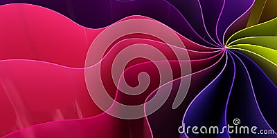 3D spiral made from colored waves Stock Photo