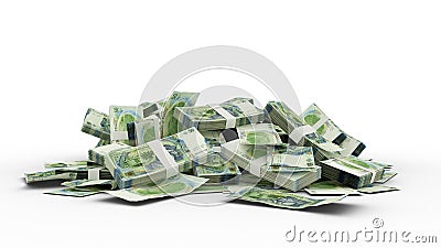 Stack of 50 Tunisian Dinar notes Stock Photo