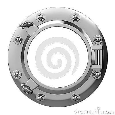 3d Stainless steel porthole Stock Photo