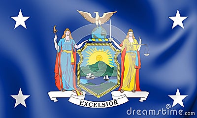 3D Standard of the Governor of New York State, USA. Stock Photo