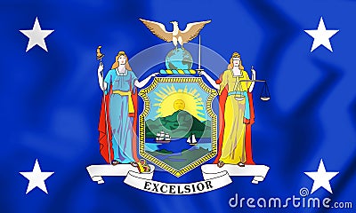 3D Standard of the Governor of New York State, USA. Stock Photo