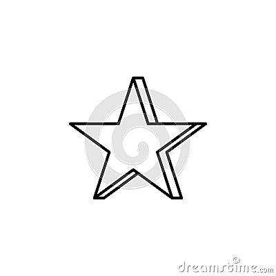 3d star line icon. Element of star icon for mobile concept and web apps. Thin line 3d star icon can be used for web and mobile. Stock Photo