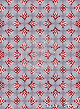 3D star pattern from different New Year`s stars in red suitable for New Year background, textile pattern, tile background, web pa Stock Photo