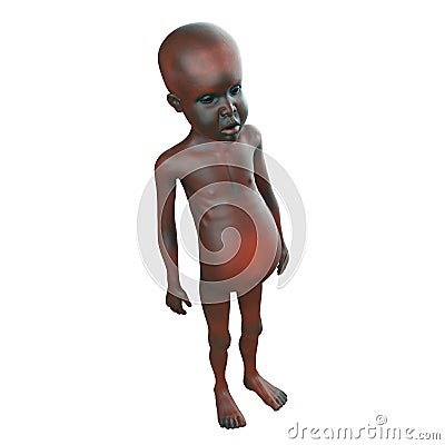 3d Starving African child Stock Photo