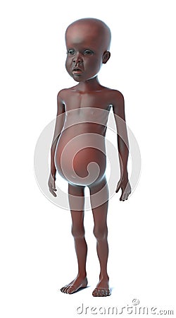 to animals how download draw 3d Illustration Side African Starving View Stock Child