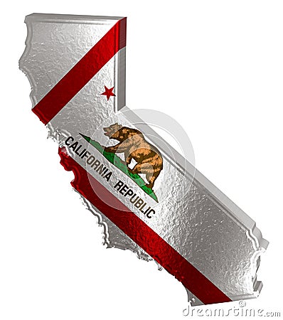 3D State of California flag illustration Cartoon Illustration