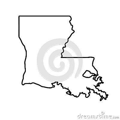 2D State of Louisiana outline map on white background Stock Photo