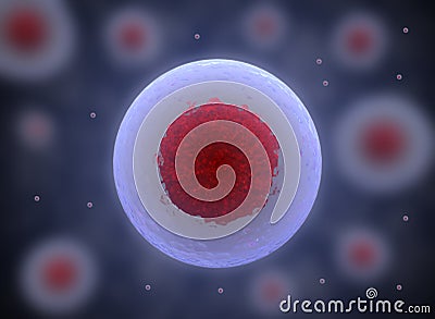 nucleolus, nucleus, 3d stem cell. Stock Photo