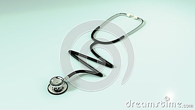 3d Stethoscope in shape of a heartbeat Stock Photo