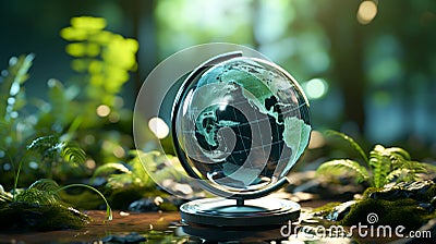 3D stethoscopes, 3D planet Earth, medical , World Health Day Stock Photo