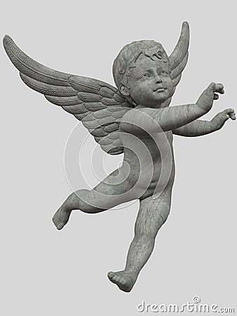 3d Stone angel Stock Photo