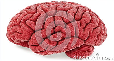 The 3D structure of the human brain features a sophisticated neural network that includes the cerebral cortex Stock Photo