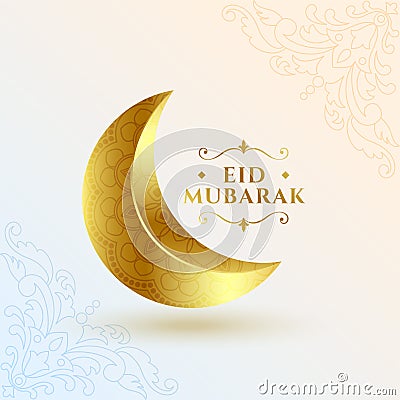 3d style golden crescent for eye catching eid al adha festive background Vector Illustration