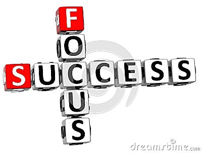 3D Success Focus Crossword Stock Photo