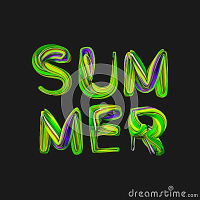 3d summer text .Vector.Eps 10. Vector Illustration