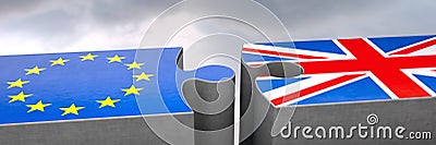 A symbol image on the subject EU UK relations Stock Photo