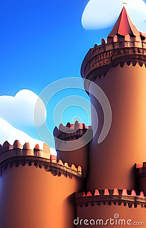 3D Tale Castle - digitally created tale castle Stock Photo