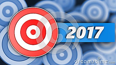 3d target with 2017 year sign Cartoon Illustration