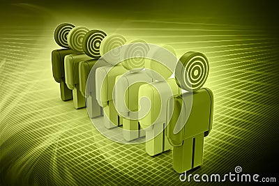 3d targeted people Stock Photo