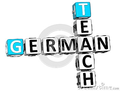 3D Teach German Crossword Stock Photo
