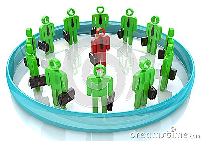 3d team leader boss company teamwork Stock Photo