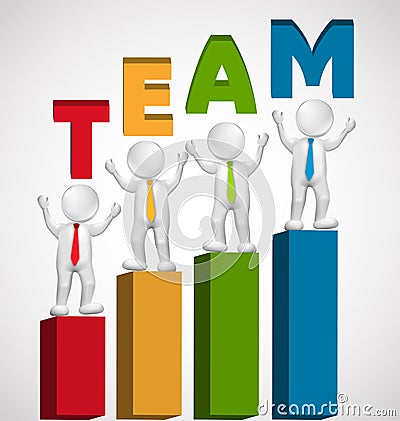 3D Teamwork executives Stock Photo