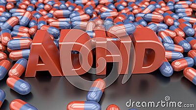 3d text ADHD disorder Stock Photo