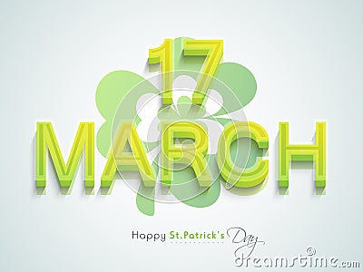 3D text for Happy St. Patricks Day celebration. Stock Photo