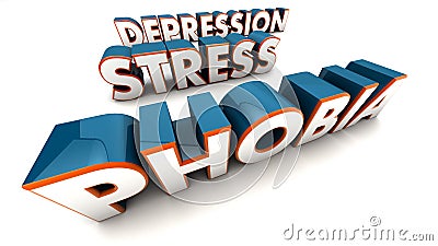 3D text mental disorders Stock Photo