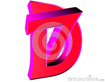 7d text on white background Stock Photo