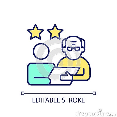 2D thin line colorful retained skills icon Vector Illustration