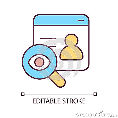 2D thin linear colorful unqualified providers icon Vector Illustration