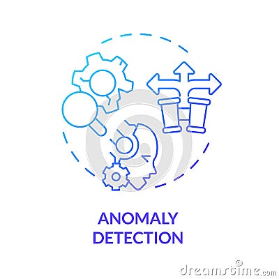 2D thin linear gradient anomaly detection icon Vector Illustration
