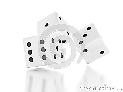 3d Throwing dices Cartoon Illustration