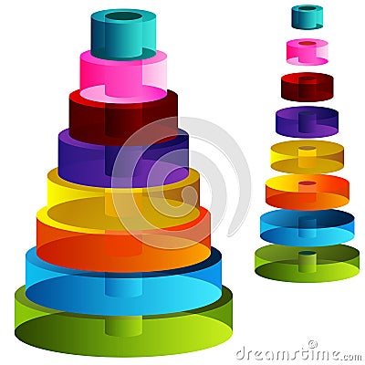 3d Tiered Cylinders Vector Illustration