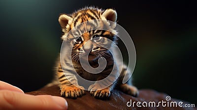 3d Tiger Cub Skin Wallpaper Hd - Unique Forced Perspective Digital Art Stock Photo