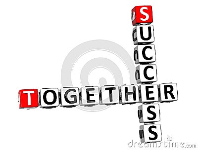 3D Together Success Crossword Stock Photo