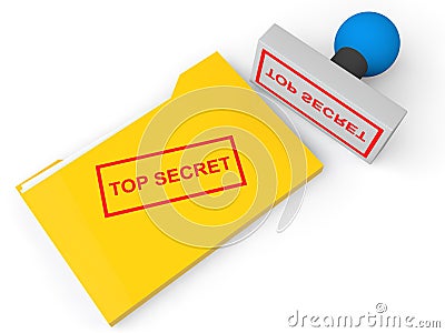 3d top secret file folder and stamp Stock Photo